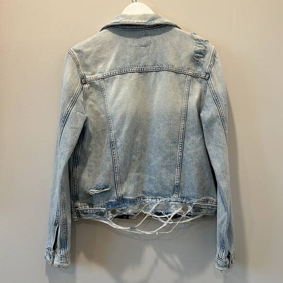 Hudson Jeans Distressed Light Wash Slouchy Denim Jean Jacket 100% Cotton Medium - Picture 9 of 9